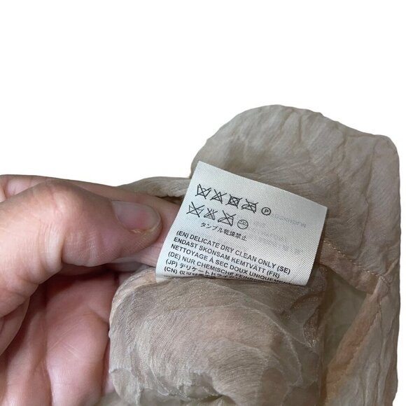 Acne Studios Womens Top Size Medium Beige Button Down Sleeveless Semi Sheer - Picture 5 of 7